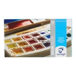Royal Talens Van Gogh Watercolour Set - 24 Half Pans -Golden || Pebeo || Daler-Rowney Shop RoyalTalensVanGoghWatercolourSet 24halfpans 2
